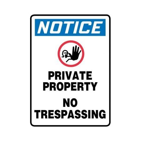 OSHA NOTICE Safety Sign PRIVATE MTDX825XP